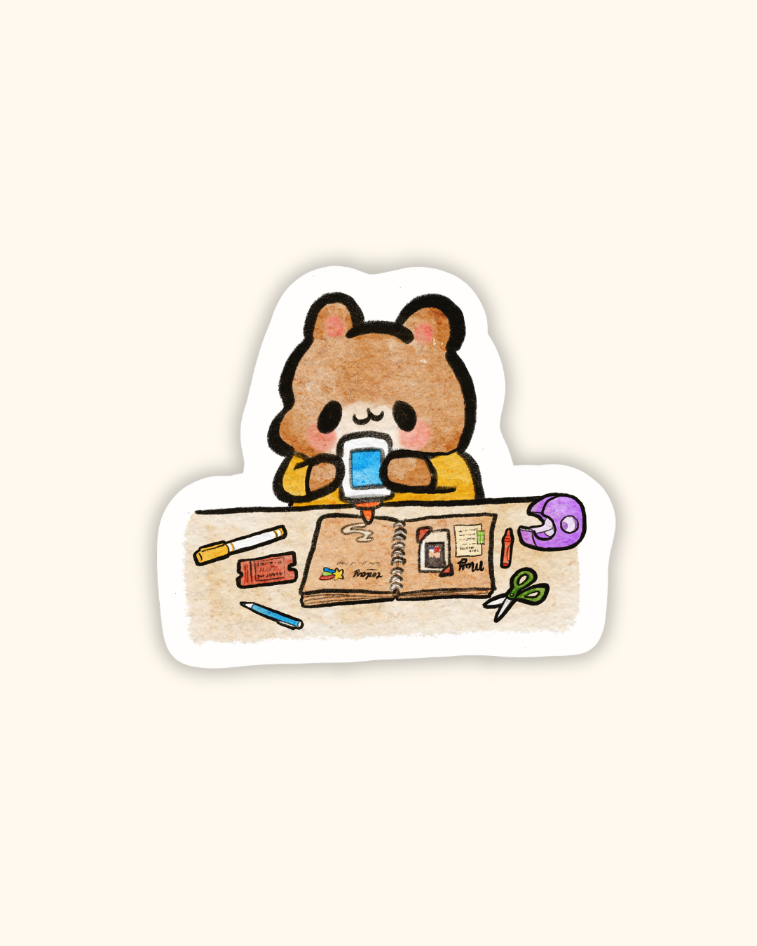 Journaling Hammy Sticker