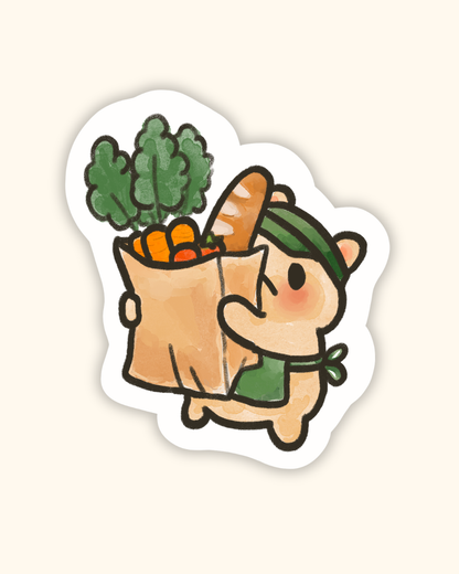 Grocer Hammy Sticker | Dishwasher Safe