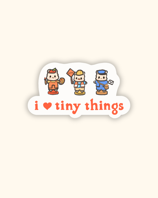 I Love Tiny Things Vinyl Sticker | Dishwasher Safe
