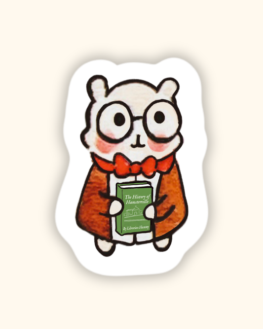 Librarian Hammy Sticker | Dishwasher Safe