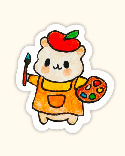 Painter Hammy Sticker | Dishwasher Safe