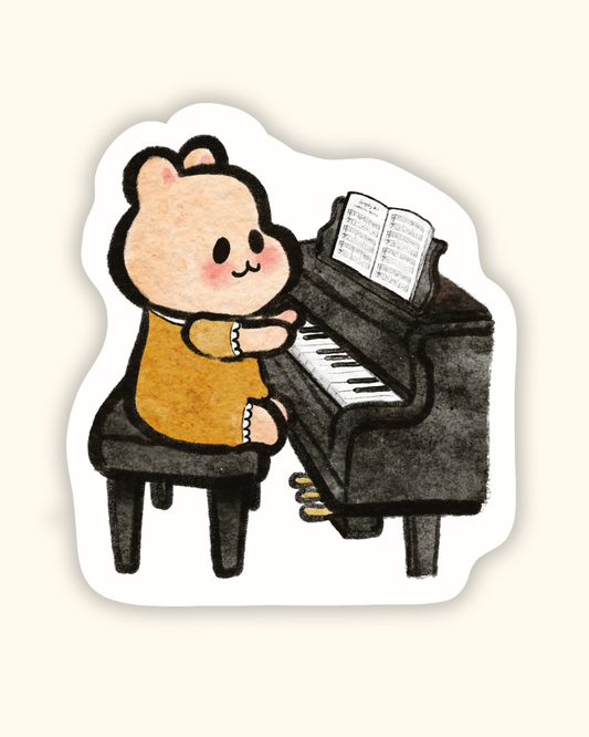 Pianist Hammy Sticker | Dishwasher Safe