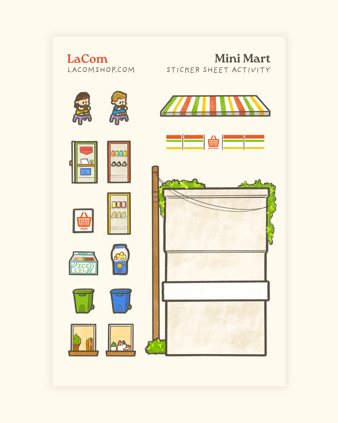Mini Mart Sticker Sheet Activity