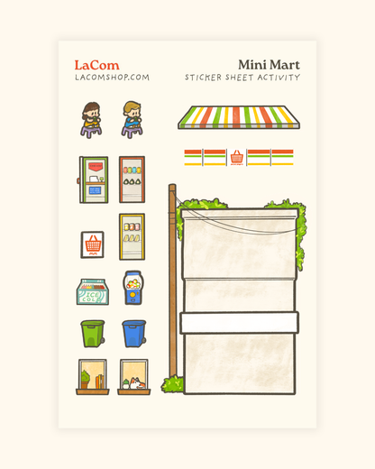 Mini Mart Sticker Sheet Activity