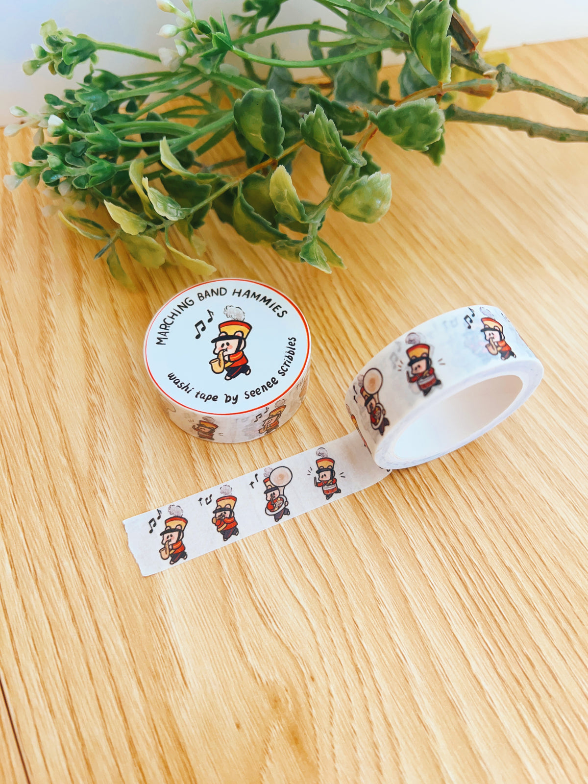 Hamsterville Marching Band Washi Tape • 1.5cm x 5m