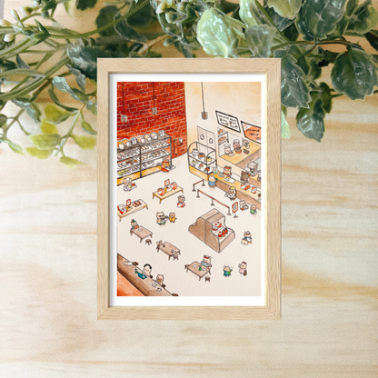 A Busy Bakery in Hamsterville Postcard 4x6"
