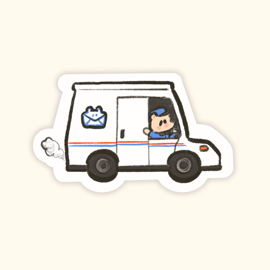 Post Hammy's Mail Truck Vinyl Sticker • Dishwasher Safe