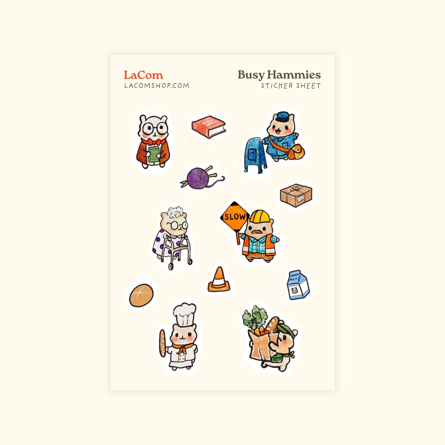 A Busy Day in Hamsterville Sticker Sheet
