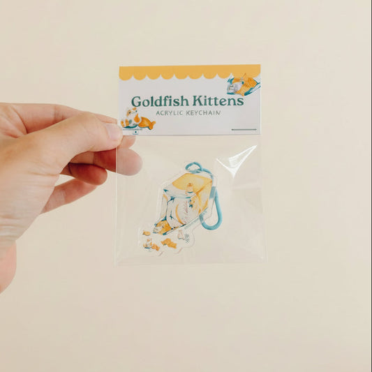 Goldfish Kittens Acrylic Keychain
