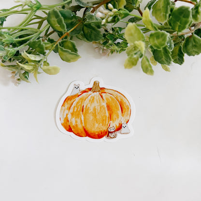 Pumpkin Patch Ghosts Sticker | Dishwasher Safe