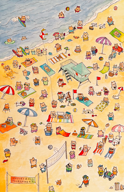 Busy Days in Hamsterville Set of 6 Postcards