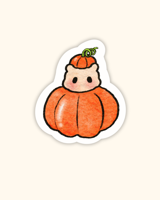 Pumpkin Hammy Vinyl Sticker Dishwasher Safe