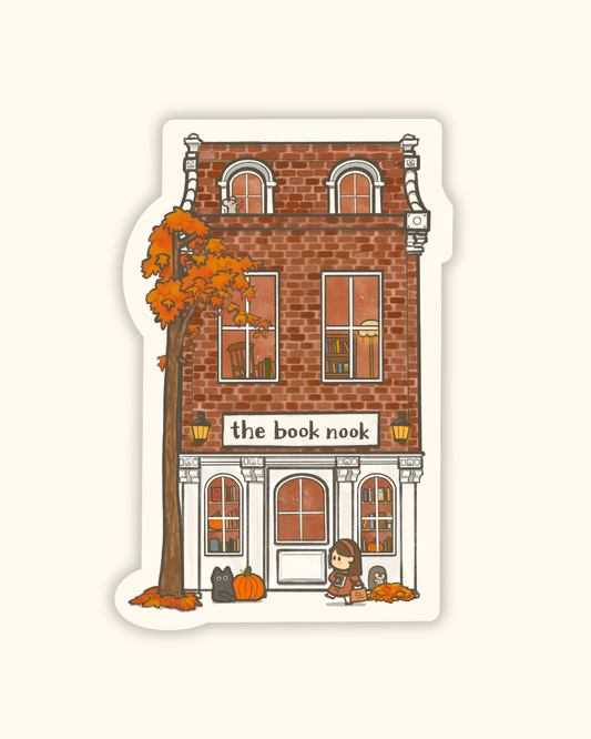Mini Bookstore Vinyl Sticker • Dishwasher Safe