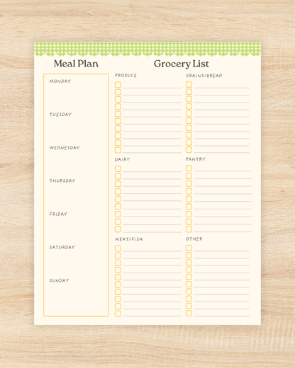 Pre-Order: Gingham Meal Planner & Grocery List Notepad