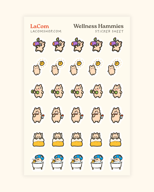 Wellness Hammies Sticker Sheet