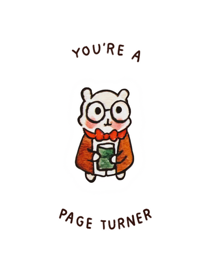 You're a Page Turner Librarian Hammy Greeting Card